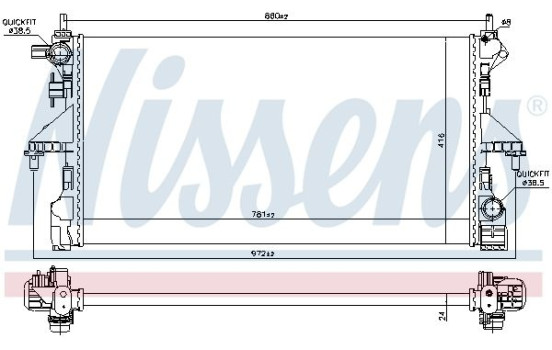 Radiator, engine cooling 606169 Nissens