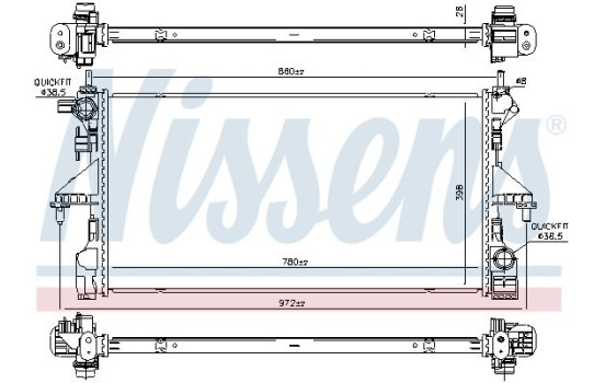 Radiator, engine cooling 606170 Nissens