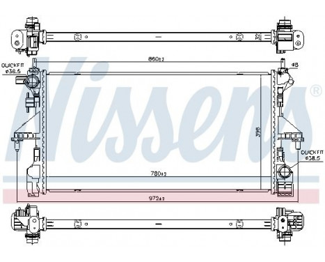 Radiator, engine cooling 606171 Nissens