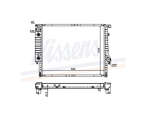 Radiator, engine cooling 60618A Nissens