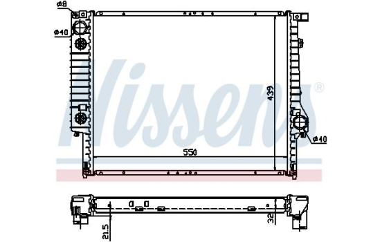 Radiator, engine cooling 60618A Nissens, Image 2