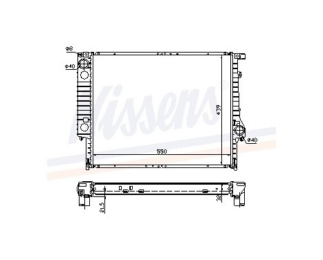 Radiator, engine cooling 60619A Nissens