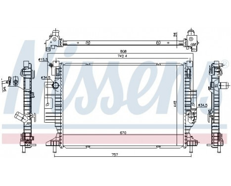 Radiator, engine cooling 606215 Nissens