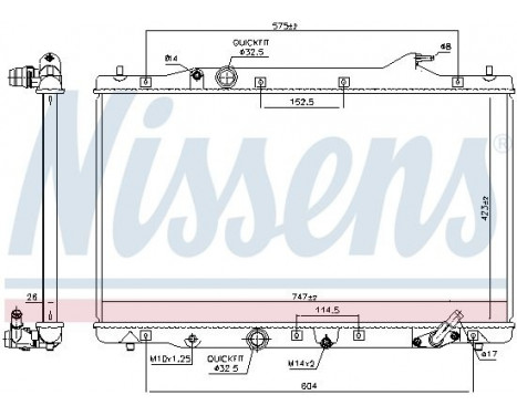 Radiator, engine cooling 606216 Nissens