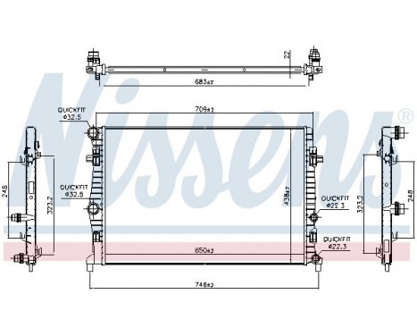 Radiator, engine cooling 606218 Nissens