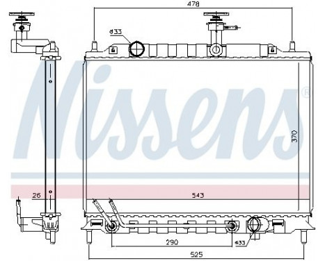 Radiator, engine cooling 606221 Nissens