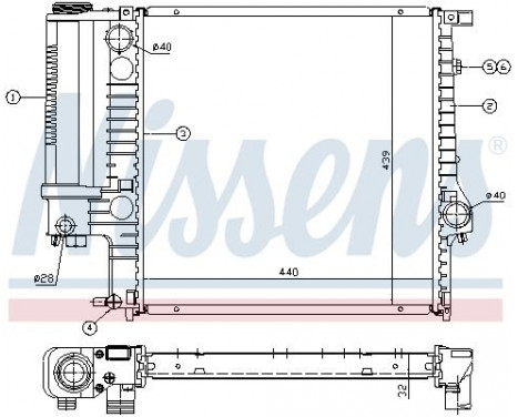 Radiator, engine cooling 60623 Nissens