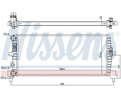 Radiator, engine cooling 606239 Nissens