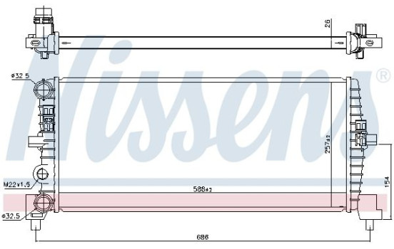 Radiator, engine cooling 606239 Nissens