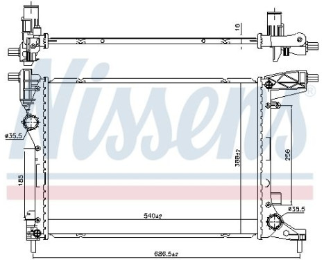 Radiator, engine cooling 606277 Nissens, Image 2