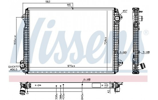 Radiator, engine cooling 606320 Nissens