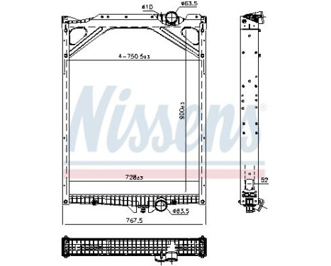 Radiator, engine cooling 606367 Nissens