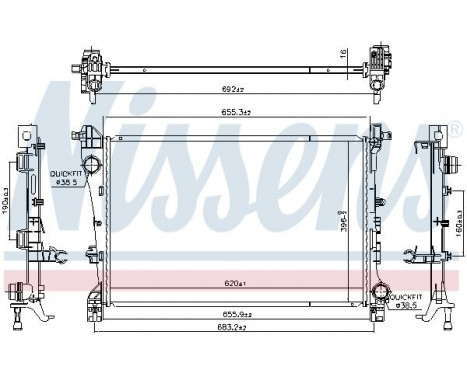 Radiator, engine cooling 606441 Nissens