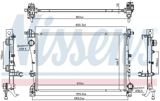 Radiator, engine cooling 606441 Nissens