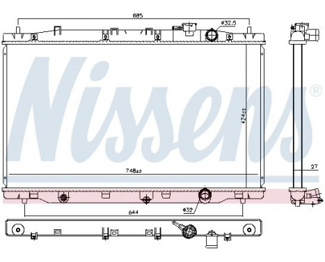 Radiator, engine cooling 606443 Nissens