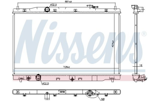 Radiator, engine cooling 606444 Nissens
