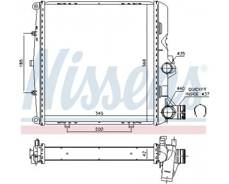 Radiator, engine cooling 606448 Nissens