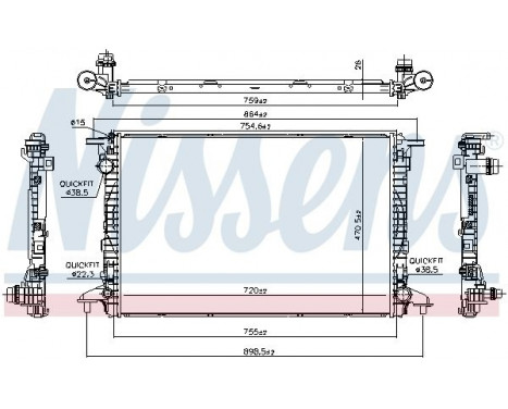 Radiator, engine cooling 606462 Nissens