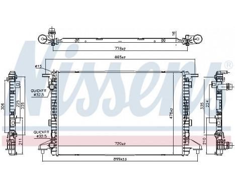 Radiator, engine cooling 606463 Nissens