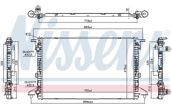 Radiator, engine cooling 606463 Nissens