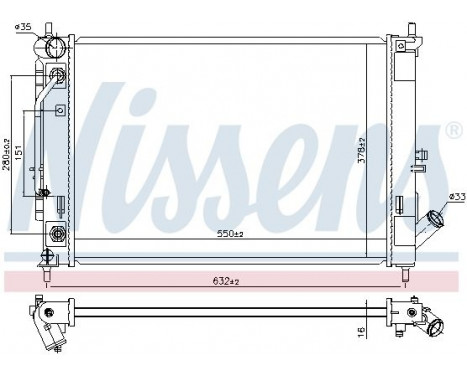 Radiator, engine cooling 606476 Nissens