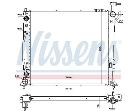 Radiator, engine cooling 606482 Nissens