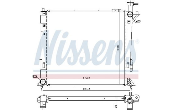 Radiator, engine cooling 606488 Nissens