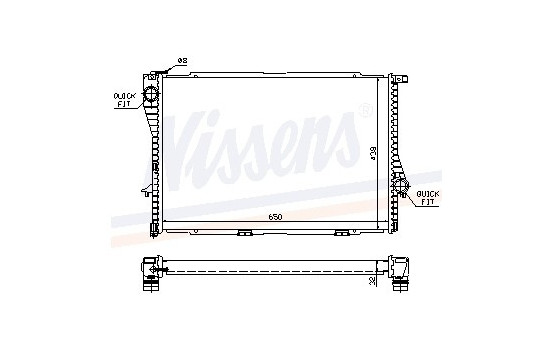 Radiator, engine cooling 60648A Nissens