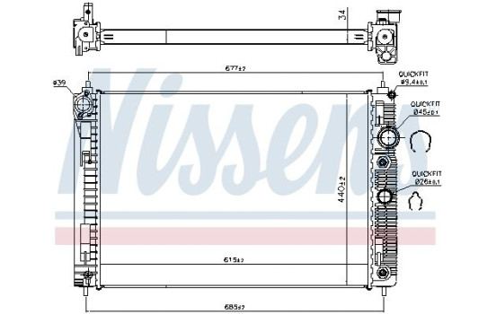 Radiator, engine cooling 606515 Nissens