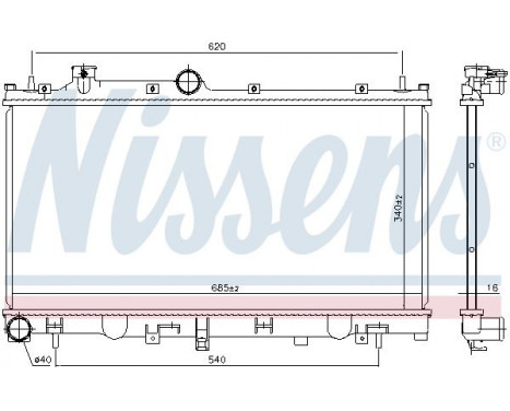 Radiator, engine cooling 606532 Nissens