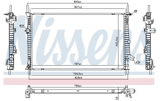 Radiator, engine cooling 606537 Nissens