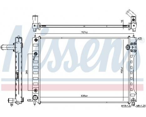 Radiator, engine cooling 606542 Nissens