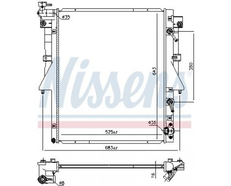 Radiator, engine cooling 606548 Nissens