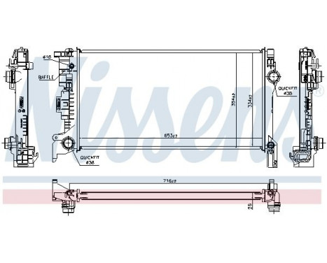Radiator, engine cooling 606564 Nissens