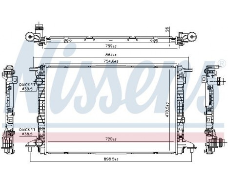 Radiator, engine cooling 606573 Nissens