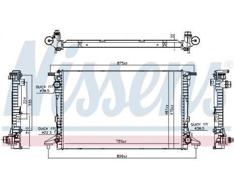Radiator, engine cooling 606578 Nissens