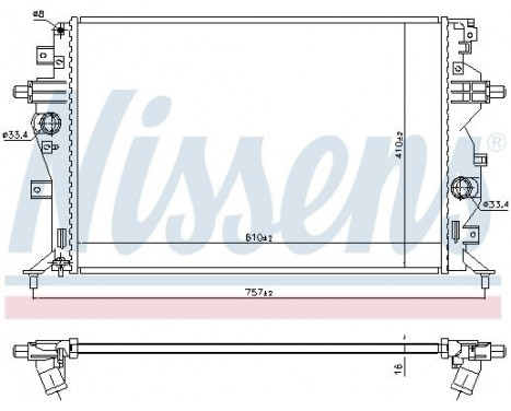 Radiator, engine cooling 606607 Nissens