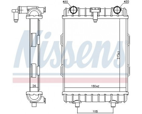 Radiator, engine cooling 606645 Nissens, Image 2