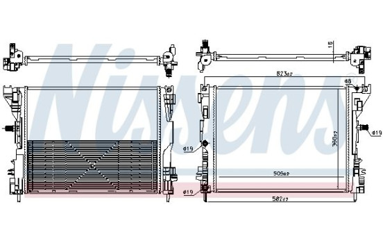 Radiator, engine cooling 606653 Nissens