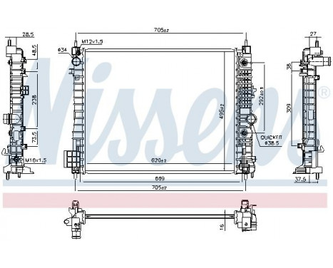 Radiator, engine cooling 606660 Nissens