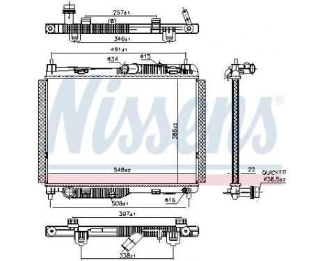 Radiator, engine cooling 606661 Nissens