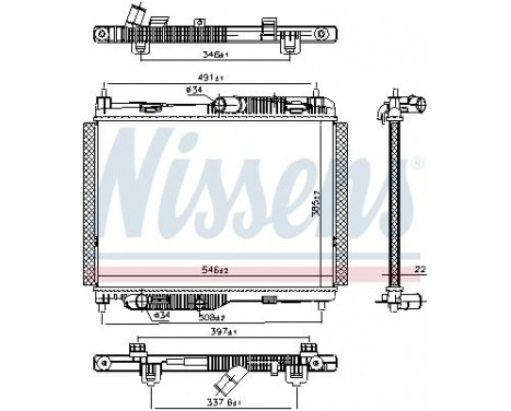 Radiator, engine cooling 606662 Nissens