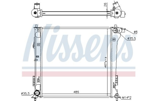 Radiator, engine cooling 606671 Nissens