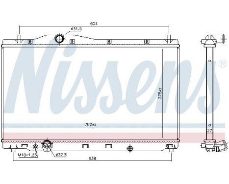 Radiator, engine cooling 606701 Nissens