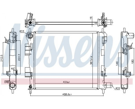 Radiator, engine cooling 606702 Nissens