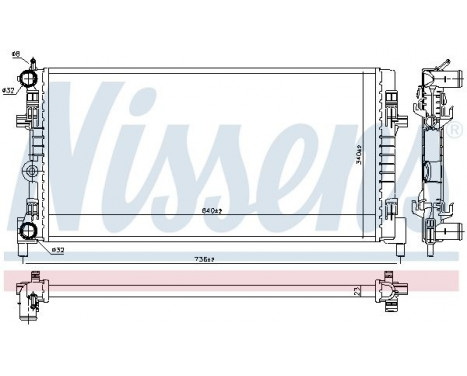 Radiator, engine cooling 606722 Nissens, Image 2