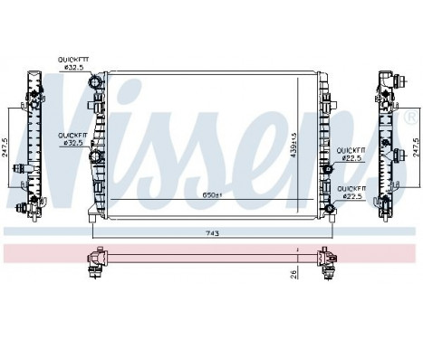 Radiator, engine cooling 606723 Nissens