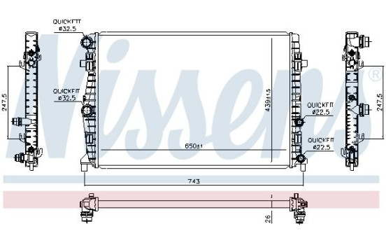 Radiator, engine cooling 606723 Nissens