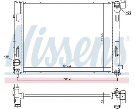 Radiator, engine cooling 606726 Nissens