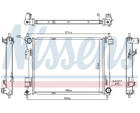Radiator, engine cooling 606731 Nissens